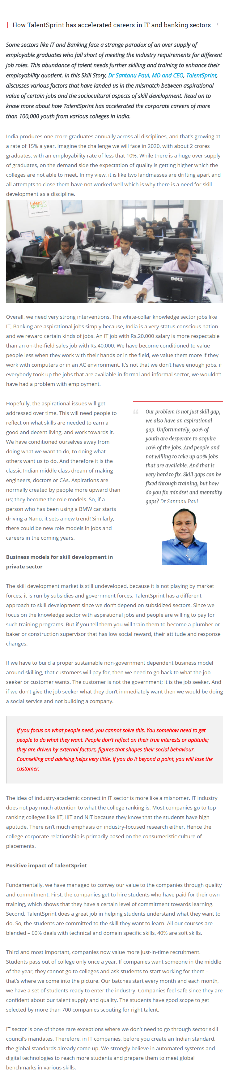 How TalentSprint has accelerated careers in IT and banking sectors